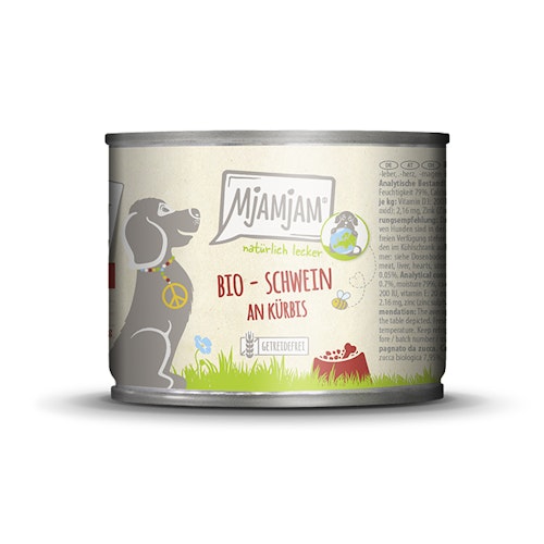 MjAMjAM Hund 200g BIO Schwein mit Kürbis 