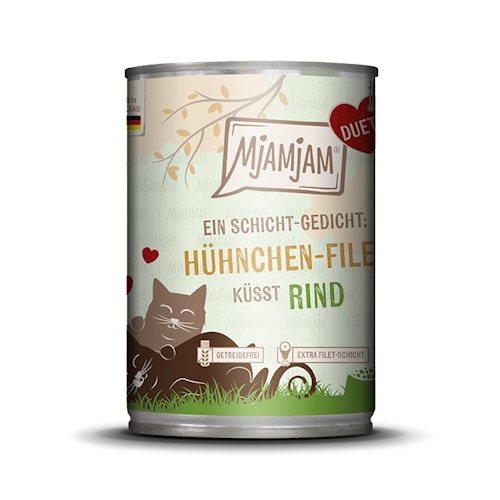 MjAMjAM Katze 390g DUETT HühnchenFilet mit Rind 