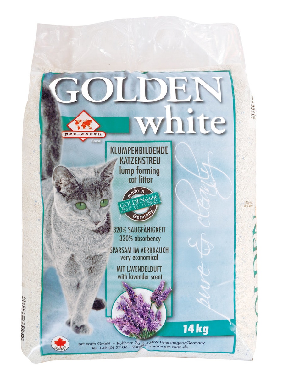 GOLDEN white Katzenstreu mit Lavendelduft Sparpaket 2x14kg