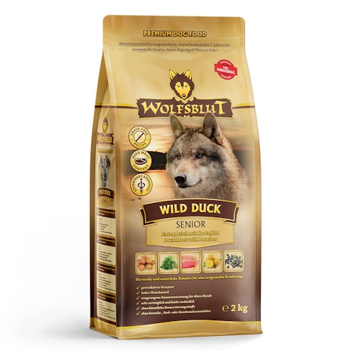 WOLFSBLUT Wild Duck Senior Entenfleisch mit Kartoffeln Hundetrockenfutter
