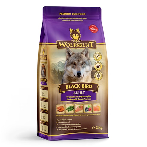 WOLFSBLUT Black Bird Truthahn mit Süßkartoffeln Hundetrockenfutter
