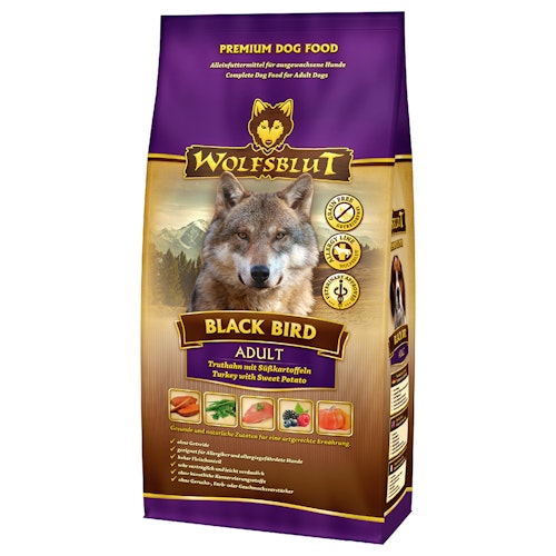 WOLFSBLUT Black Bird Truthahn mit Süßkartoffeln Hundetrockenfutter