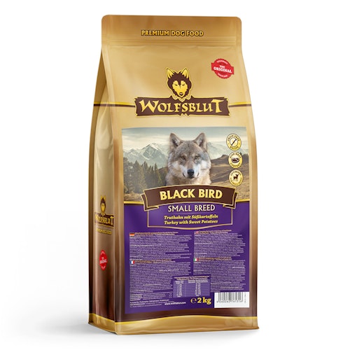 WOLFSBLUT Black Bird Small Breed Truthahn mit Süßkartoffel Hundetrockenfutter
