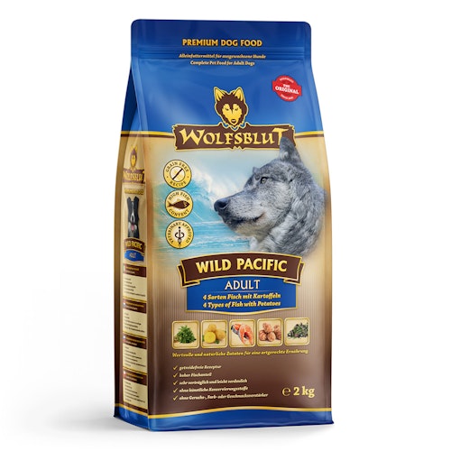 WOLFSBLUT Wild Pacific 4 Sorten Fisch mit Kartoffeln Hundetrockenfutter