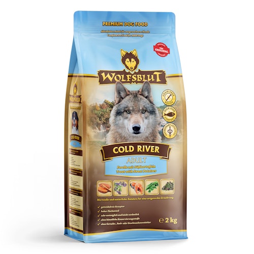WOLFSBLUT Cold River Forelle mit Süßkartoffeln Hundetrockenfutter