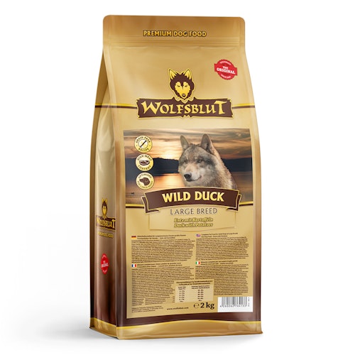 WOLFSBLUT Wild Duck Large Breed Ente mit Kartoffeln Hundetrockenfutter