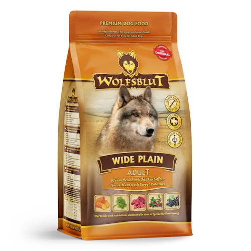 WOLFSBLUT Wide Plain Pferdefleisch mit Süßkartoffeln Hundetrockenfutter