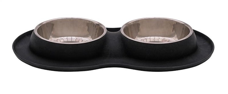 Allpets Doppelnapf Silikon schwarz