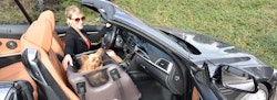 TAMI Front Seatbox Hundebox mit Airbagfunktion 45x45x45cm braun