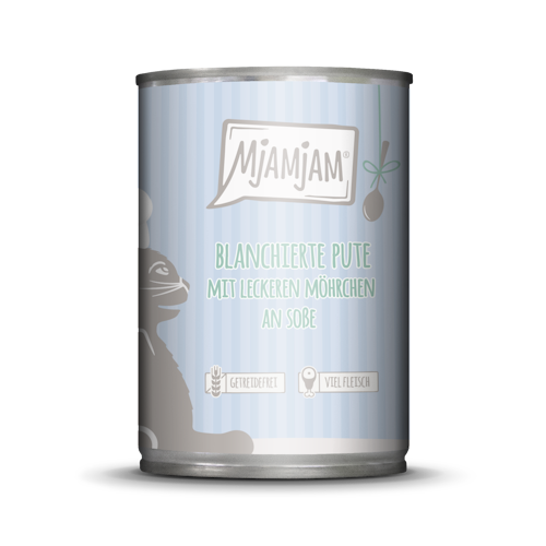 MjAMjAM Katze 380g  blanchierte Pute mit Möhren