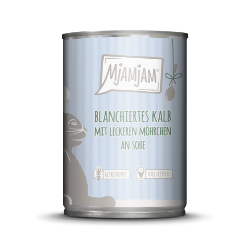MjAMjAM Katze 380g  blanchiertes Kalb mit Möhren