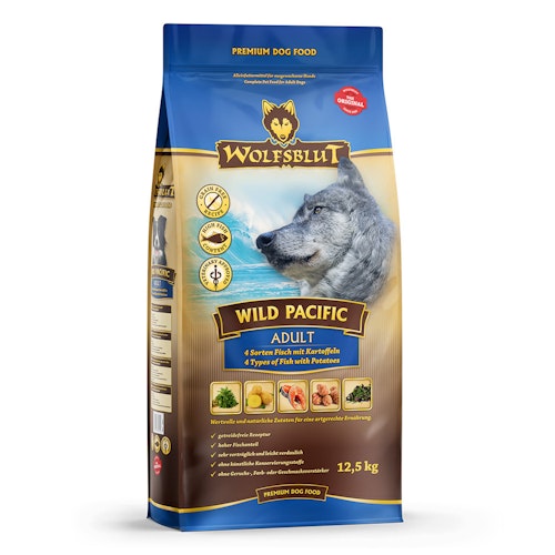 WOLFSBLUT Wild Pacific 4 Sorten Fisch mit Kartoffeln Hundetrockenfutter