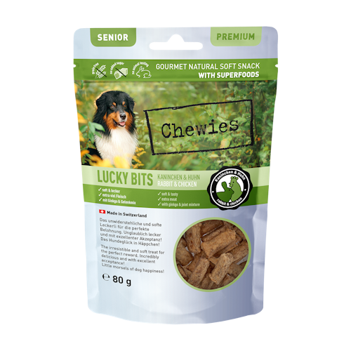 Chewies Lucky Bits Kaninchen und Huhn Senior 80g Bild