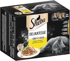 Sheba Delikatesse Gelee Geflügel Variation 12x85 Gramm Katzennassfutter