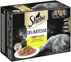 Sheba Delikatesse in Sauce Geflügel Variiation Multipack 12 x 85 Gramm Katzennassfutter