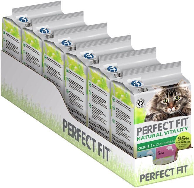 PERFECT FIT Multipack Natural Vitality Adult 1+ 6 x 50 Gramm Katzennassfutter Lachs/SeefischVorschaubild