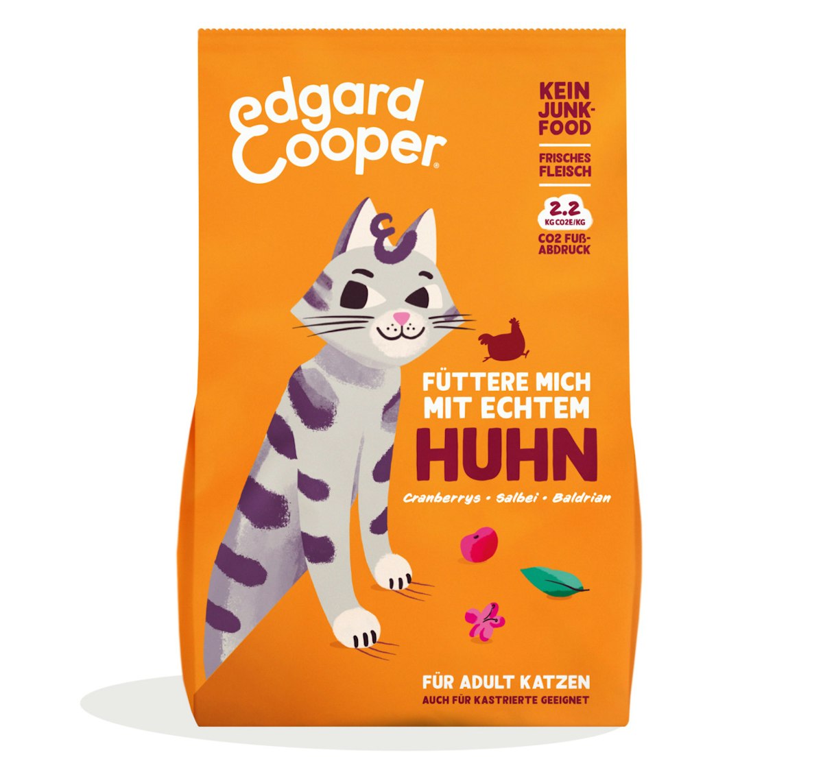 Edgard&Cooper Adult Huhn Katzentrockenfutter Sparpaket 2 x 2 Kilogramm