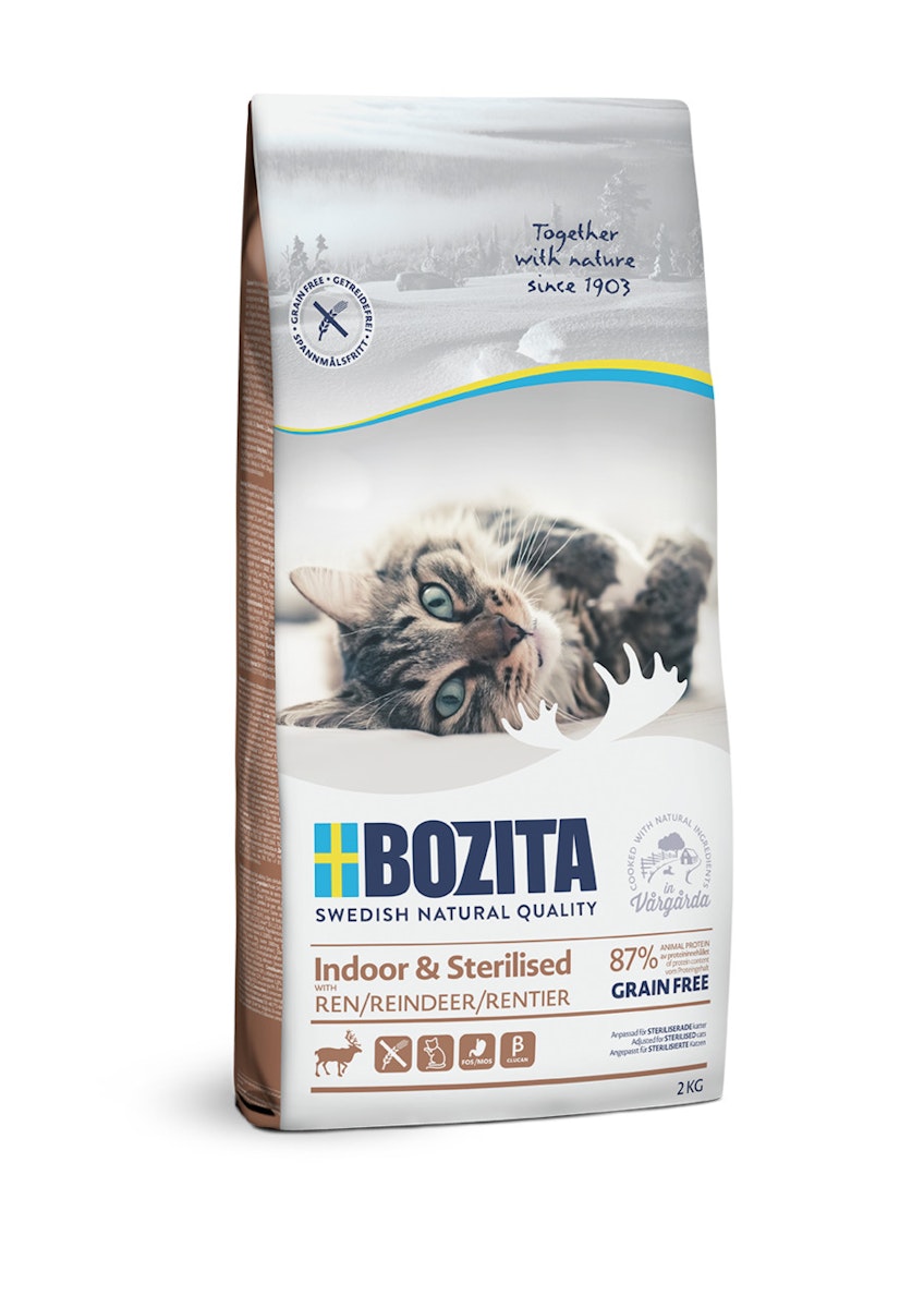 Bozita Indoor & Sterilised Grain Free Reindeer Katzentrockenfutter 2 Kilogramm