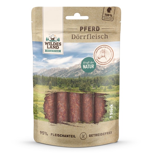 Wildes Land Pferd Dörrfleisch 150g Hunde Snack