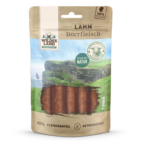 Wildes Land Lamm Dörrfleisch 150g Hunde Snack