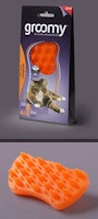 Groomy Reinigungsbürste long/langhaar für Hunde und Katzen orange