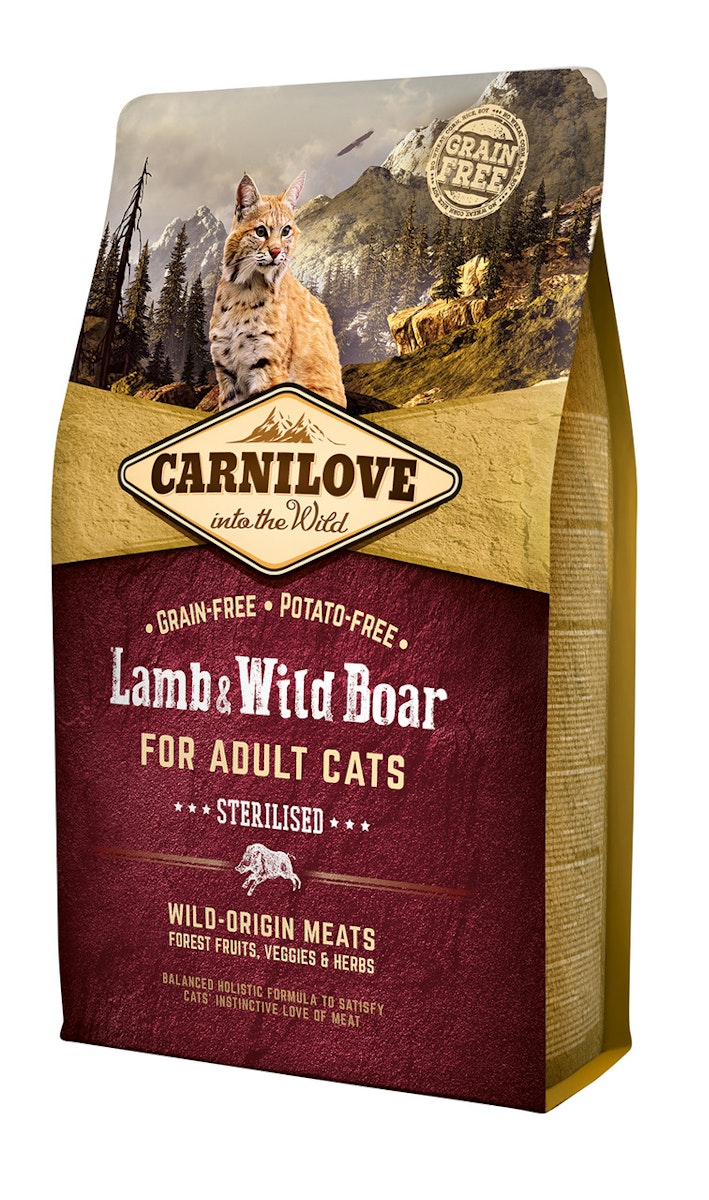 CARNILOVE Sterilised Lamb & Wild Boar Katzentrockenfutter Sparpaket 2 x 2 Kilogramm