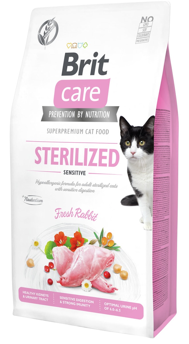 Brit Care Fresh Rabbit getreidefrei Sterilized / Sensitiv Katzentrockenfutter 7 Kilogramm