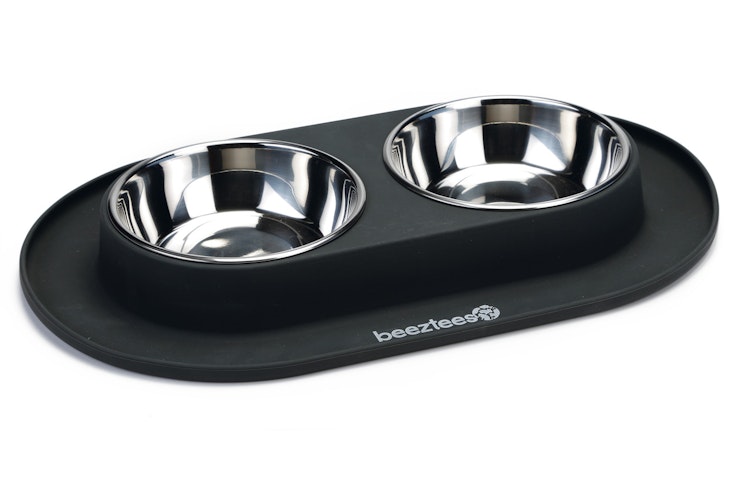 Beeztees Dinnerset 2 x 500 ml für Hunde aus Silikon 40x24cm anthrazit