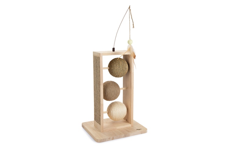 Designed by Lotte Kratzbälle Lomax aus Holz/Jute hellbeige Katzenspielzeug