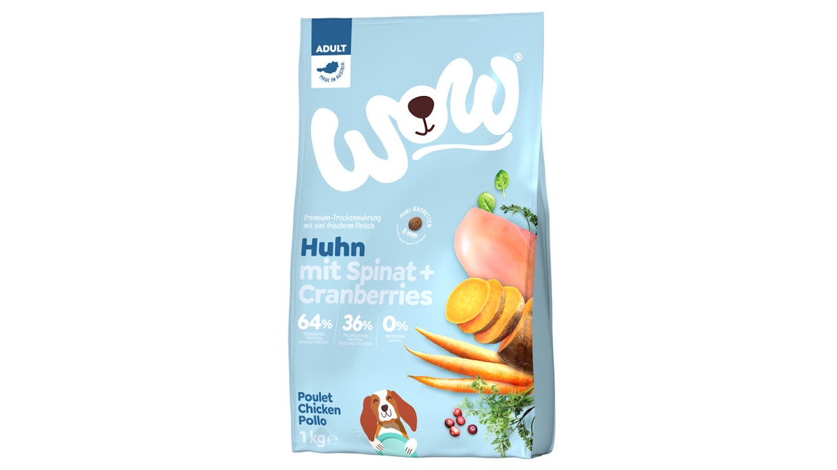 WOW Adult Minis Huhn mit Roten Rüben Hundetrockenfutter Sparpaket 2 x 1 Kilogramm