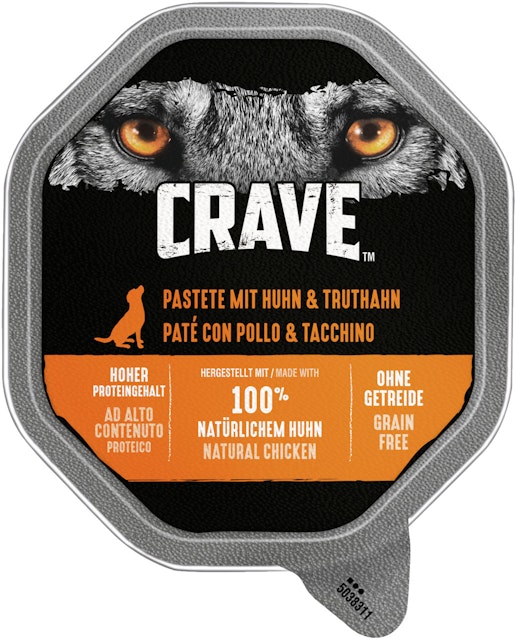 CRAVE Pastete 150 Gramm Hundenassfutter 14 x 150 Gramm Huhn & TruthahnVorschaubild