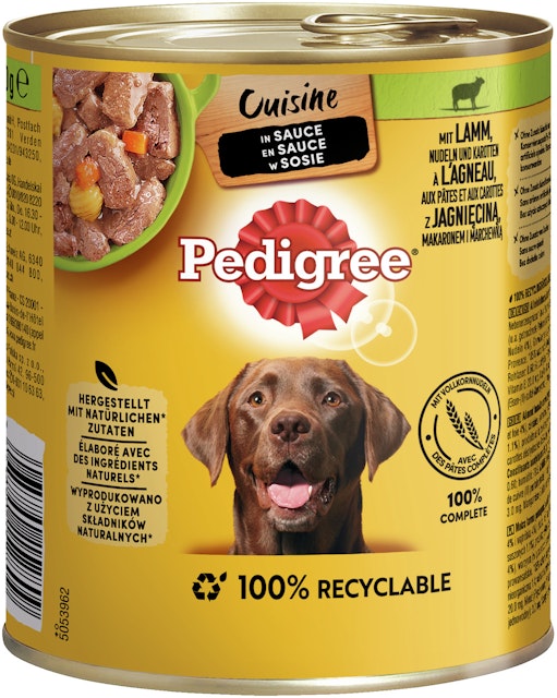 Pedigree in Sauce 800 Gramm Hundenassfutter 12 x 800 Gramm Lamm mit Nudeln & KarotteVorschaubild