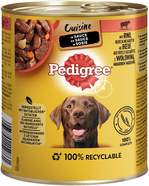 Pedigree in Sauce 800 Gramm Hundenassfutter 12 x 800 Gramm Rind mit Nudeln & KarotteVorschaubild