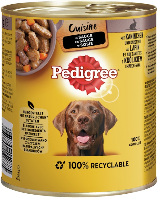 Pedigree in Sauce 800 Gramm Hundenassfutter 12 x 800 Gramm Kaninchen mit KarotteVorschaubild