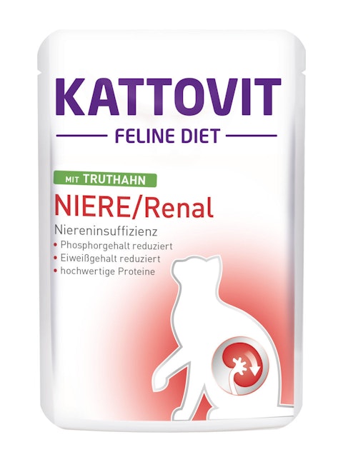 KATTOVIT Feline Diet Niere/Renal 85g Beutel Katzennassfutter Diätnahrung Niere/Renal Truthahn 24x85gVorschaubild