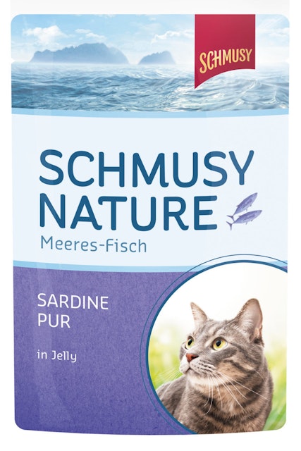 SCHMUSY Nature Meeres-Fisch 100g Frischebeutel Katzennassfutter 24 x 100 Gramm Sardine pur in JellyVorschaubild