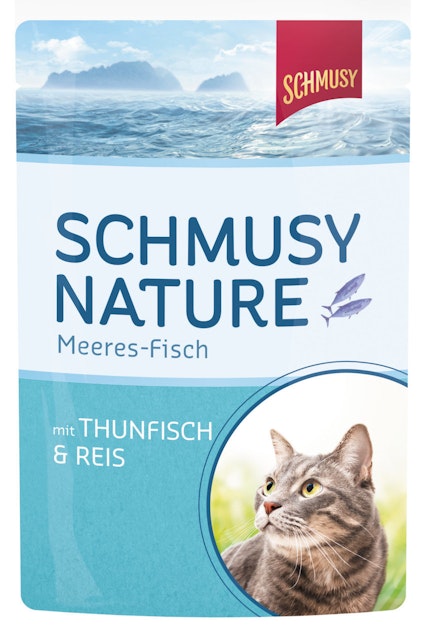 SCHMUSY Nature Meeres-Fisch 100g Frischebeutel Katzennassfutter 24 x 100 Gramm Thunfisch & ReisVorschaubild