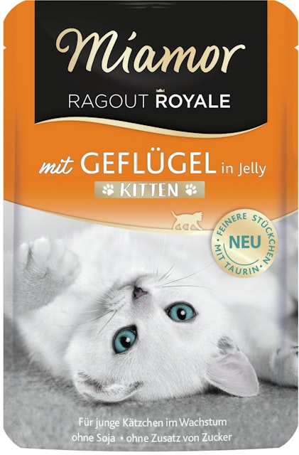 Miamor Ragout Royale 100g Beutel Katzennassfutter 22 x 100 Gramm Kitten Geflügel in JellyVorschaubild