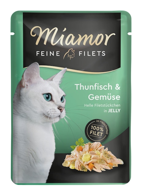 Miamor Feine Filets in Jelly 100g Frischebeutel Katzennassfutter 24 x 100 Gramm Thunfisch & GemüseVorschaubild