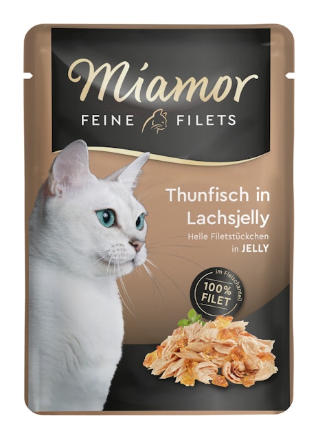 Miamor Feine Filets in Jelly 100g Frischebeutel Katzennassfutter 24 x 100 Gramm Thunfisch in LachsjellyVorschaubild