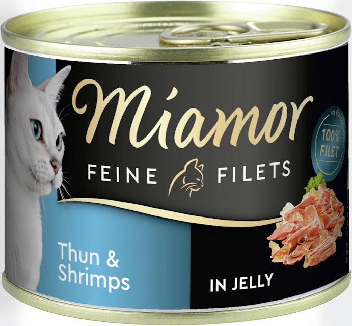 Miamor Feine Filets in Jelly 185g Dose Katzennassfutter 12 x 185 Gramm Thunfisch & ShrimpsVorschaubild