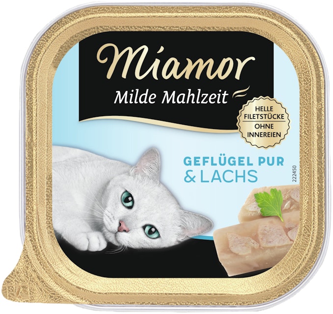 Miamor Milde Mahlzeit 100g Schale Katzennassfutter 16 x 100 Gramm Geflügel Pur & LachsVorschaubild