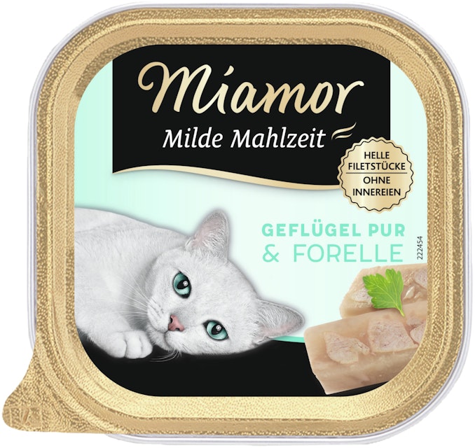 Miamor Milde Mahlzeit 100g Schale Katzennassfutter 16 x 100 Gramm Geflügel Pur & ForelleVorschaubild