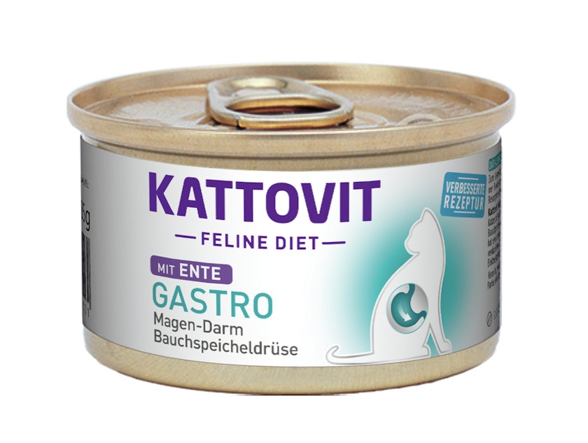 KATTOVIT Feline Diet Gastro 85g Dose Katzennassfutter Diätnahrung 12 x 85 Gramm EnteVorschaubild