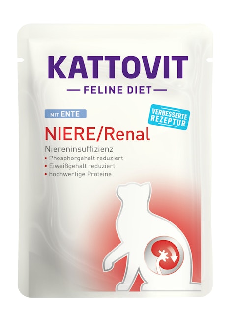 KATTOVIT Feline Diet Niere/Renal 85g Beutel Katzennassfutter Diätnahrung 24 x 85 Gramm EnteVorschaubild