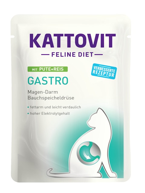 KATTOVIT Feline Diet Gastro 85g Beutel Katzennassfutter Diätnahrung 24 x 85 Gramm Pute & ReisVorschaubild