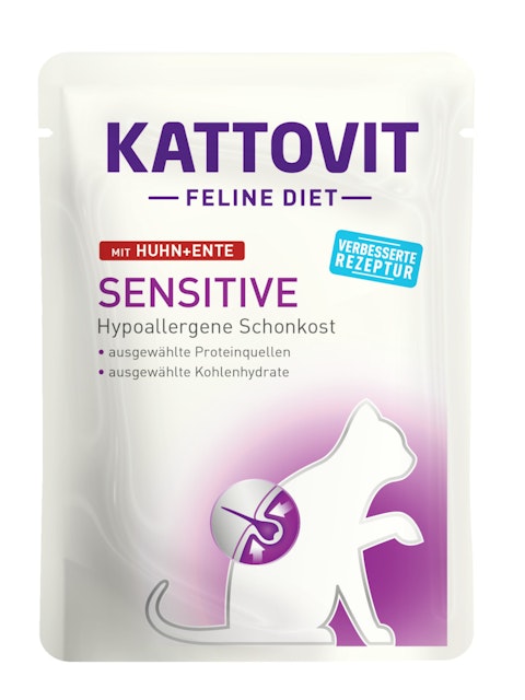 KATTOVIT Feline Diet Sensitive 85g Beutel Katzennassfutter Diätnahrung 24 x 85 Gramm Huhn & EnteVorschaubild