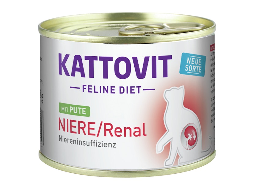 KATTOVIT Feline Diet Niere/Renal 185g Dose Katzennassfutter Diätnahrung 12 x 185 Gramm mit Pute Vorschaubild