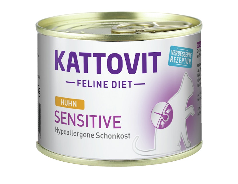 KATTOVIT Feline Diet Sensitive (hypoallergene Schonkost) 185g Dose Katzennassfutter Diätnahrung 12 x 185 Gramm mit HuhnVorschaubild