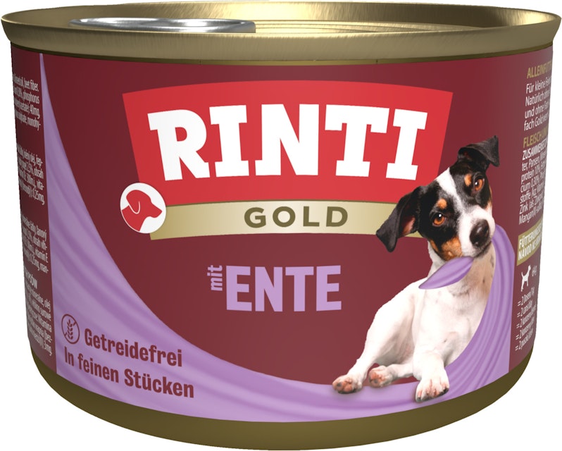 RINTI Gold 185g Dose Hundenassfutter 12 x 185 Gramm Adult EnteVorschaubild